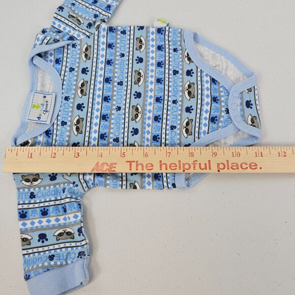 Newborn Baby Bodysuits 0-3M 3Pc Safari Zoo Animal Boys OnePiece Pajama Sleepwear - Picture 15 of 16